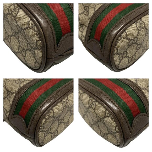 GUCCI Ophidia GG Mini Bucket Bag Ebony Dark Brown PVC Leather bran-808-100125 - Picture 9 of 16